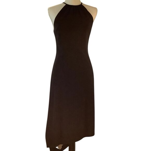 White House Black Market Dresses & Skirts - White House Black Market Women's Assymetrical Hem Halter Black Dress Size P/S